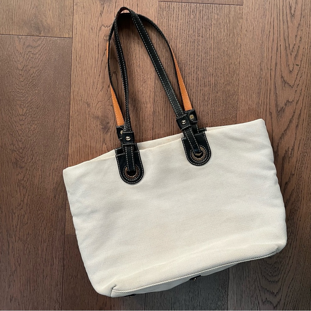 Dooney & Bourke Canvas Tote with leather Straps